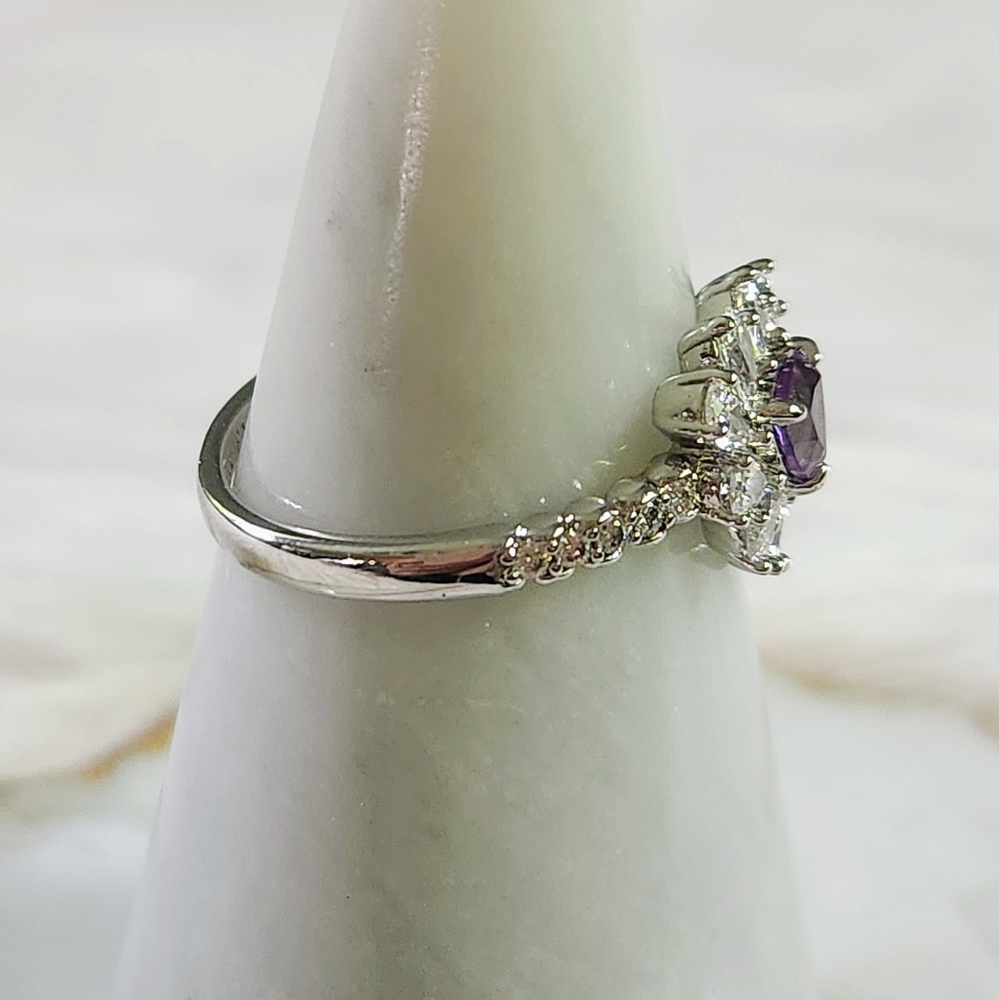 NWT Bomb Party 'The One I Love' Alexandrite Corundum Rhodium Ring - Size 11 - Picture 6 of 10